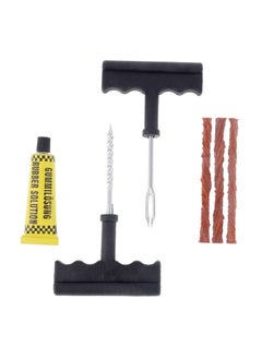 LAWAZIM Tubeless Tire Repair Kit-Rubber Plugs Quick Drying Rubber Cement Sealant Tire Plug Insertion Tool Reamer-Flat Wheels Emergency Puncture Repair Maintenance on Bikes Vehicle Automotives Roadside  - Image 1