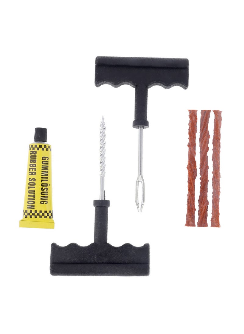 LAWAZIM Tubeless Tire Repair Kit-Rubber Plugs Quick Drying Rubber Cement Sealant Tire Plug Insertion Tool Reamer-Flat Wheels Emergency Puncture Repair Maintenance on Bikes Vehicle Automotives Roadside  - Image 1