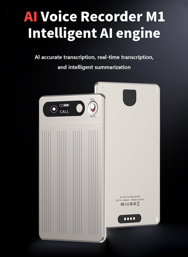 VORMOR AI Voice Recorder, Note Voice Recorder w/Case, App Control, AI Transcribe & Summarize, 64GB Portable Digital Recorder with 134 Languages Voice-to-Text, Audio Recorder for Lectures Meetings Calls-Golden - Image 2