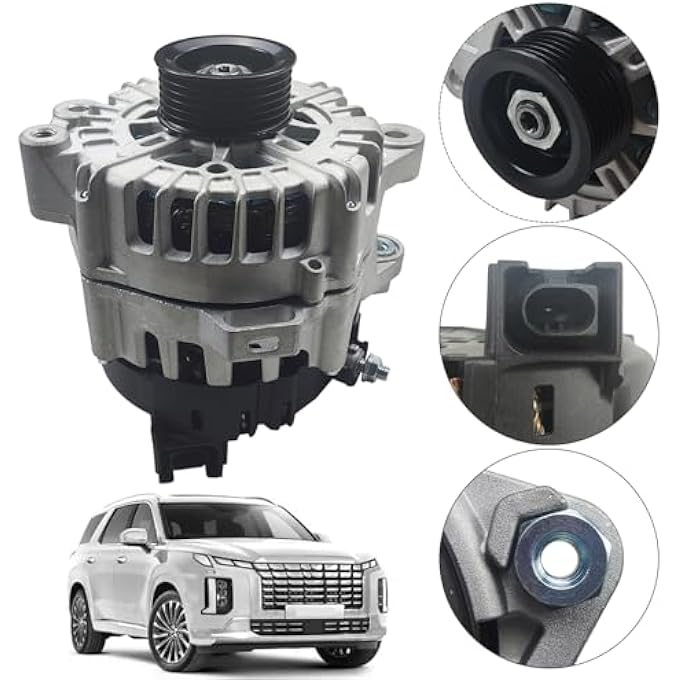 DYRDINSHOW 37300-3L060 Alternator 180Amp 12V 6-Groove Pulley Clockwise Compatible with Kia Telluride 3.8L 2020-2022, Hyundai Palisade 3.8L 2020-2023, Replace 2722099 601-10129 373003L060 - Image 5