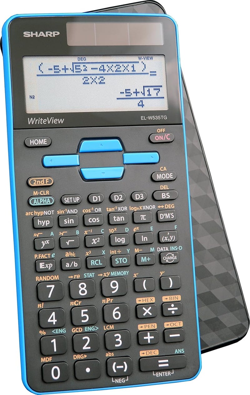 SHARP EL-W535TGBBL Scientific Calculator with WriteView™ 4 Line Display, Black, Blue - Image 4