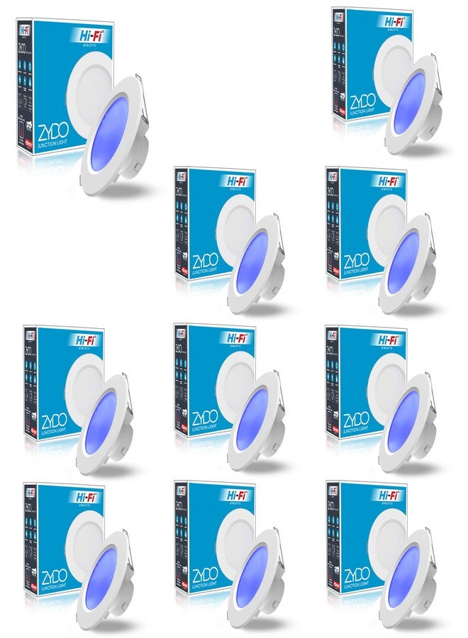 elleys' ZYDO 8W LED Down Light (Blue Light) Round Recessed Ceiling LED Light | Cut Out- 75 mm | BIS Certified & 4KV Surge Protection pop Lights for Ceiling (8W, Pack of 10) - Image 1