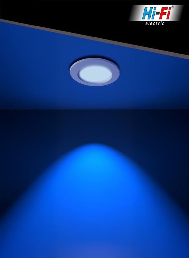 elleys' ZYDO 8W LED Down Light (Blue Light) Round Recessed Ceiling LED Light | Cut Out- 75 mm | BIS Certified & 4KV Surge Protection pop Lights for Ceiling (8W, Pack of 10) - Image 3