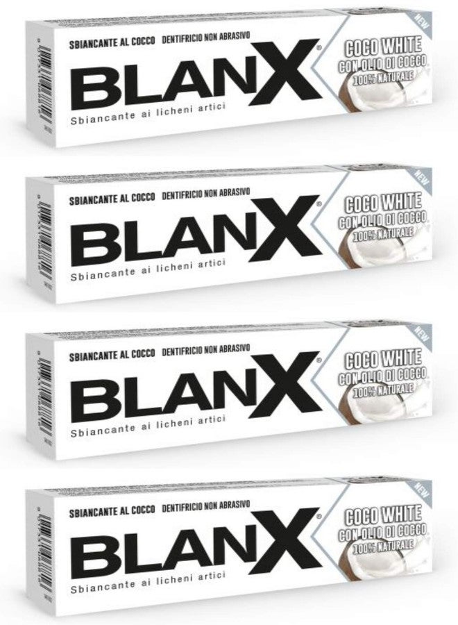 BlanX Coco White Toothpaste with Coconut Oil 2.54fl.oz 75ml, Pack of 4