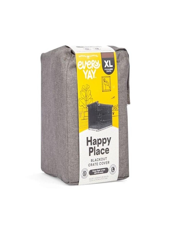 EveryYay Happy Place Grey Blackout Dog Crate Cover 43.25" L X 29" W X 29.5" H - Image 5