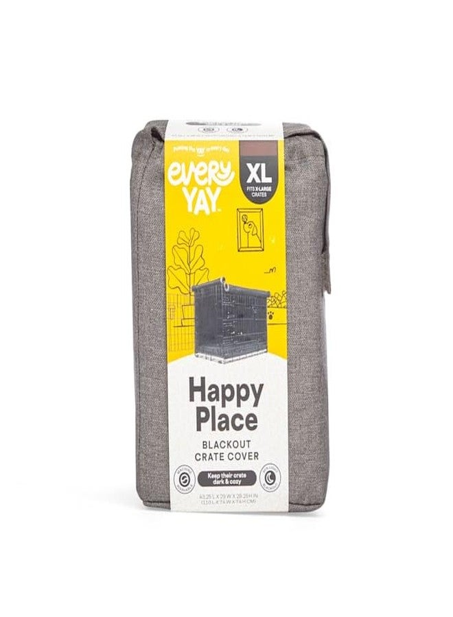 EveryYay Happy Place Grey Blackout Dog Crate Cover 43.25" L X 29" W X 29.5" H - Image 2