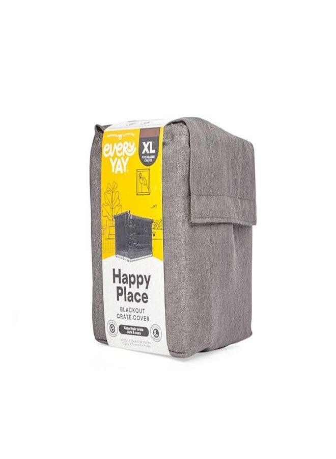 EveryYay Happy Place Grey Blackout Dog Crate Cover 43.25" L X 29" W X 29.5" H - Image 4