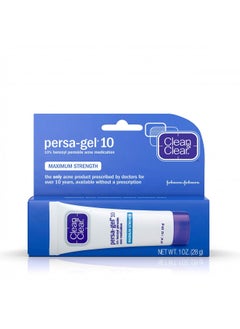 Clean & Clear Persa-Gel 10 Acne Medication Spot Treatment with Maximum Strength 10% Benzoyl Peroxide, Pimple Cream & Acne Gel Medicine for Face Acne with Benzoyl Peroxide Medication, 1 oz