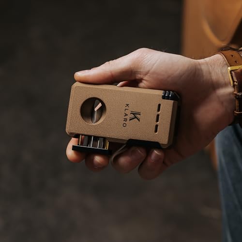 CASE ELEGANCE KLARO Double Torch Lighter and V-Cut Cutter, Spring-Loaded V-Cut, Swivel Protective Flame Cover, Hidden Poker, Gift-Ready with Silicone Sleeve, Coyote Brown Powder-Coated Finish, Lighter for Men - Image 5