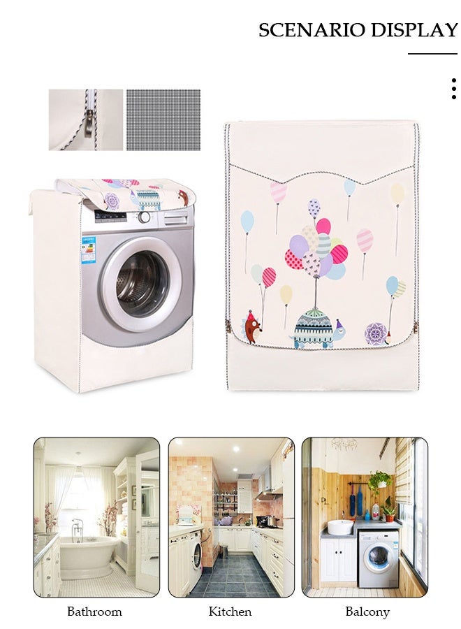 DUNISO غطاء غسالة من القماش السميك مقاوم للماء والغبار وواقي من الشمس ومتين مع سحاب ناعم وفيلكرو للغسيل والمطبخ والمنزل مقاس XL - Image 2