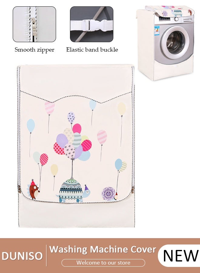 DUNISO غطاء غسالة من القماش السميك مقاوم للماء والغبار وواقي من الشمس ومتين مع سحاب ناعم وفيلكرو للغسيل والمطبخ والمنزل مقاس XL - Image 1