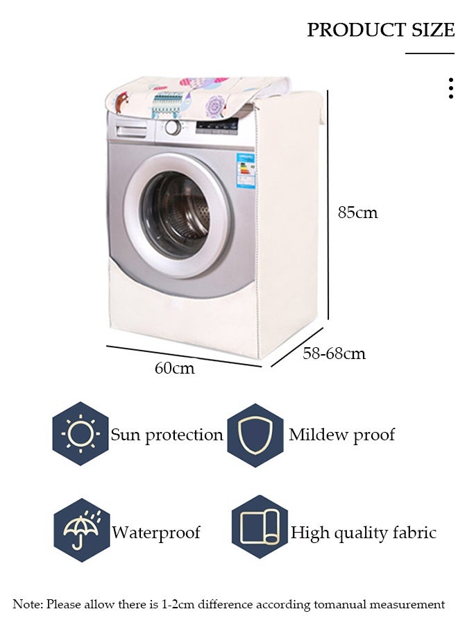 DUNISO غطاء غسالة من القماش السميك مقاوم للماء والغبار وواقي من الشمس ومتين مع سحاب ناعم وفيلكرو للغسيل والمطبخ والمنزل مقاس XL - Image 5