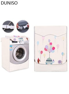 DUNISO Thick Fabric Washing Machine Cover Waterproof Dustproof Sunscreen Durable Washer Cover with Smooth Zipper and Velcro for Laundry Kitchen Home XL  - Image 1