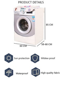 DUNISO Thick Fabric Washing Machine Cover Waterproof Dustproof Sunscreen Durable Washer Cover with Smooth Zipper and Velcro for Laundry Kitchen Home XL  - Image 4