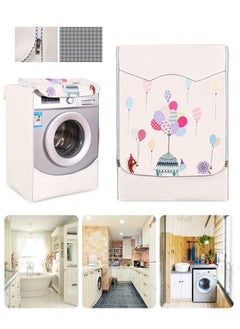 DUNISO Thick Fabric Washing Machine Cover Waterproof Dustproof Sunscreen Durable Washer Cover with Smooth Zipper and Velcro for Laundry Kitchen Home XL  - Image 2