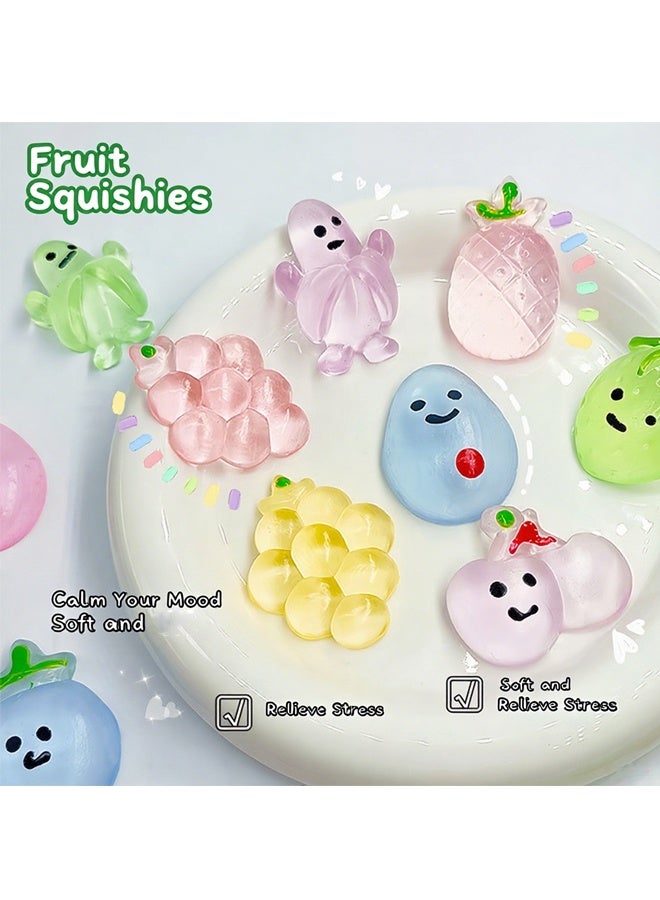 30 PCS Mochi Squishy Toys Set- Mini Squishies Set for Kids -  Fruit Shapes (Cherry, banana, Strawberries) - Stress Relief Toys for Party Favors, Classroom Rewards - Soft, Non-Toxic & Slow Rising - for Ages 3+, Boys & Girls - Image 2