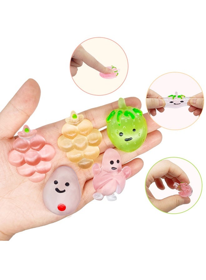 30 PCS Mochi Squishy Toys Set- Mini Squishies Set for Kids -  Fruit Shapes (Cherry, banana, Strawberries) - Stress Relief Toys for Party Favors, Classroom Rewards - Soft, Non-Toxic & Slow Rising - for Ages 3+, Boys & Girls - Image 5