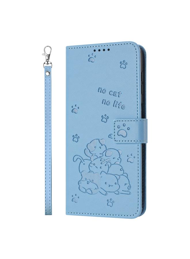 S-TOP Case For Honor X50 / X9b Embossed Kitten Phone Leather Case with Lanyard - Image 2