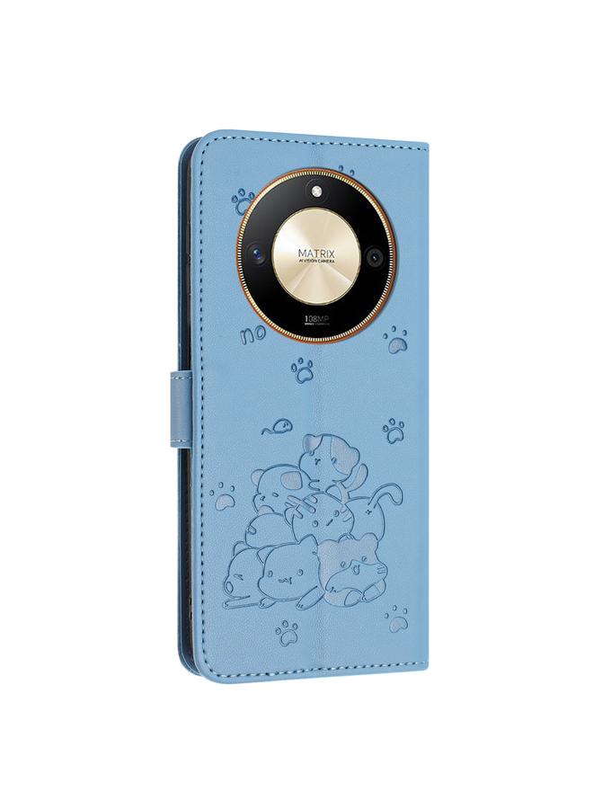 S-TOP Case For Honor X50 / X9b Embossed Kitten Phone Leather Case with Lanyard - Image 3