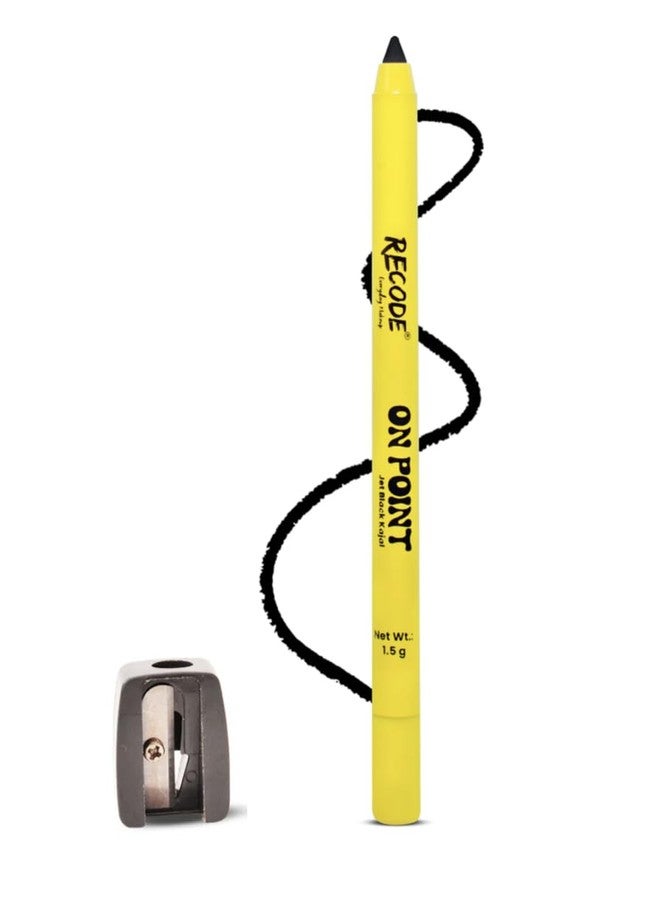 Recode On Point Kajal With Sharpener 1.5 G | Smudgeproof and Waterproof | Intense Black Color | One Stroke Application | Long Lasting - Image 1