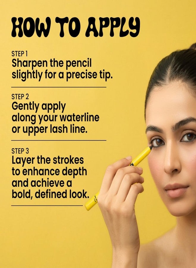 Recode On Point Kajal With Sharpener 1.5 G | Smudgeproof and Waterproof | Intense Black Color | One Stroke Application | Long Lasting - Image 5