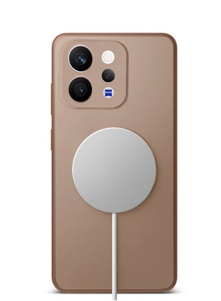 غطاء حقيبة من السيليكون السائل الفاخر متوافق مع حلقة Magsafe الرقيقة لهاتف vivo V70 5G 2026 (MCMPMN) - بني - view 2