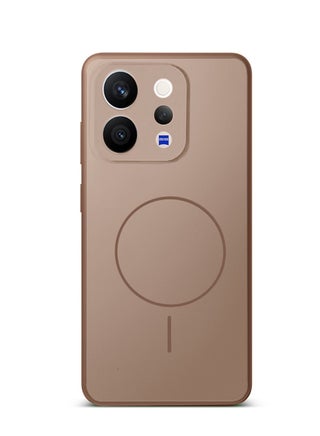 غطاء حقيبة من السيليكون السائل الفاخر متوافق مع حلقة Magsafe الرقيقة لهاتف vivo V70 5G 2026 (MCMPMN) - بني - view 3