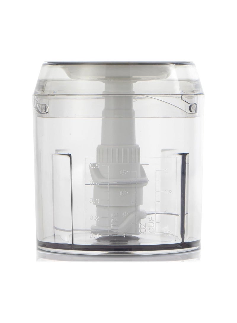 دوتس مفرمة كهربائية من دوتس 0.5 لتر 400 واط وخلاط للخضروات ، مفتاح سرعة مزدوج، شفرة من الفولاذ المقاوم للصدأ، سهلة التركيب والتنظيف، أبيض - Image 5