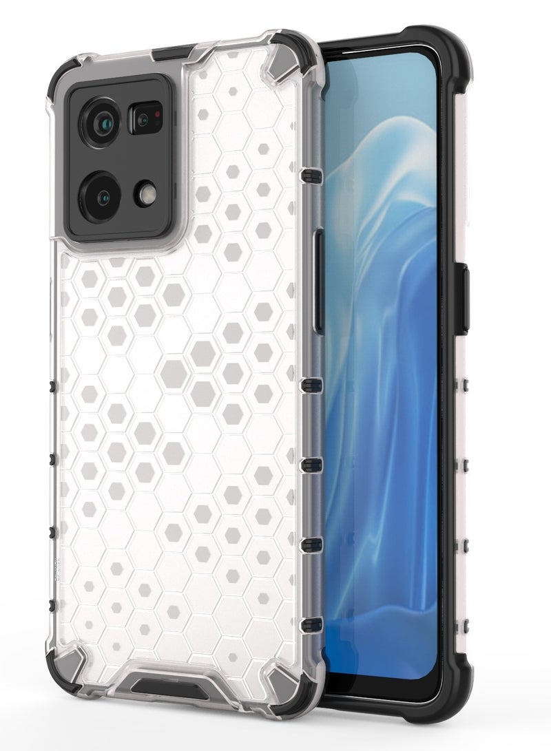 Case Cover Honeycomb Case Shockproof Camera Protection Cover Compatible with Oppo Reno 7 4G / Reno 8 4G( Transparent ) - Image 1