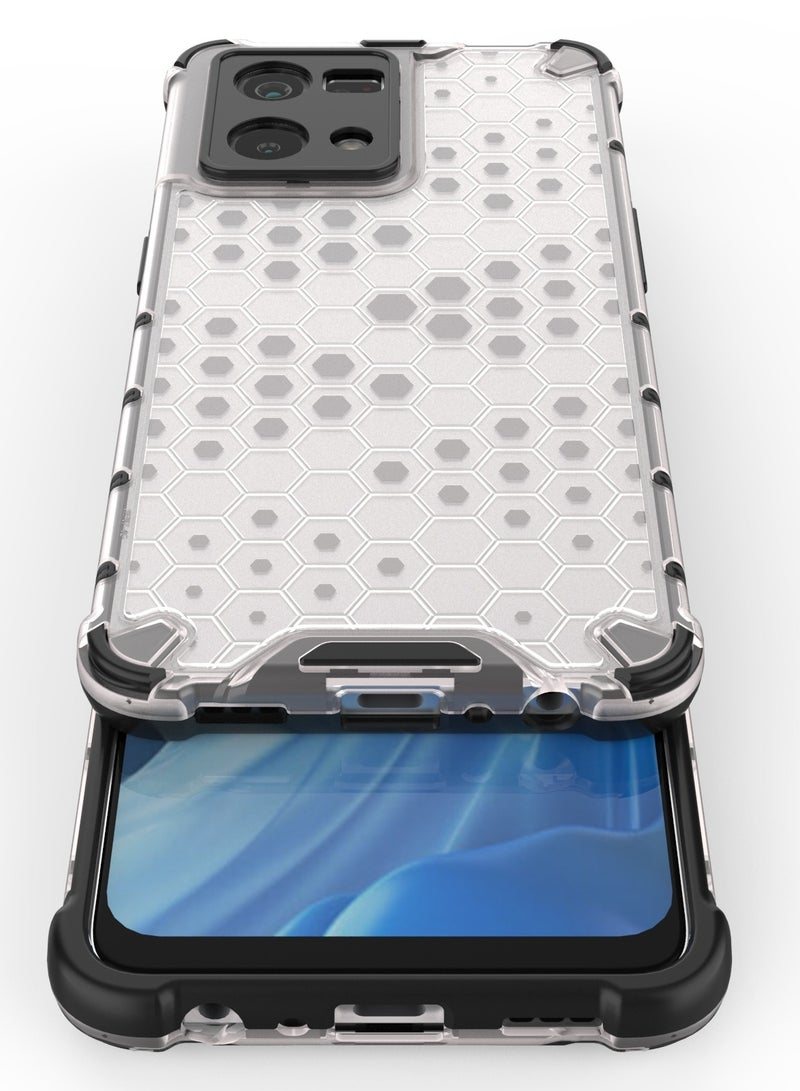 Case Cover Honeycomb Case Shockproof Camera Protection Cover Compatible with Oppo Reno 7 4G / Reno 8 4G( Transparent ) - Image 2