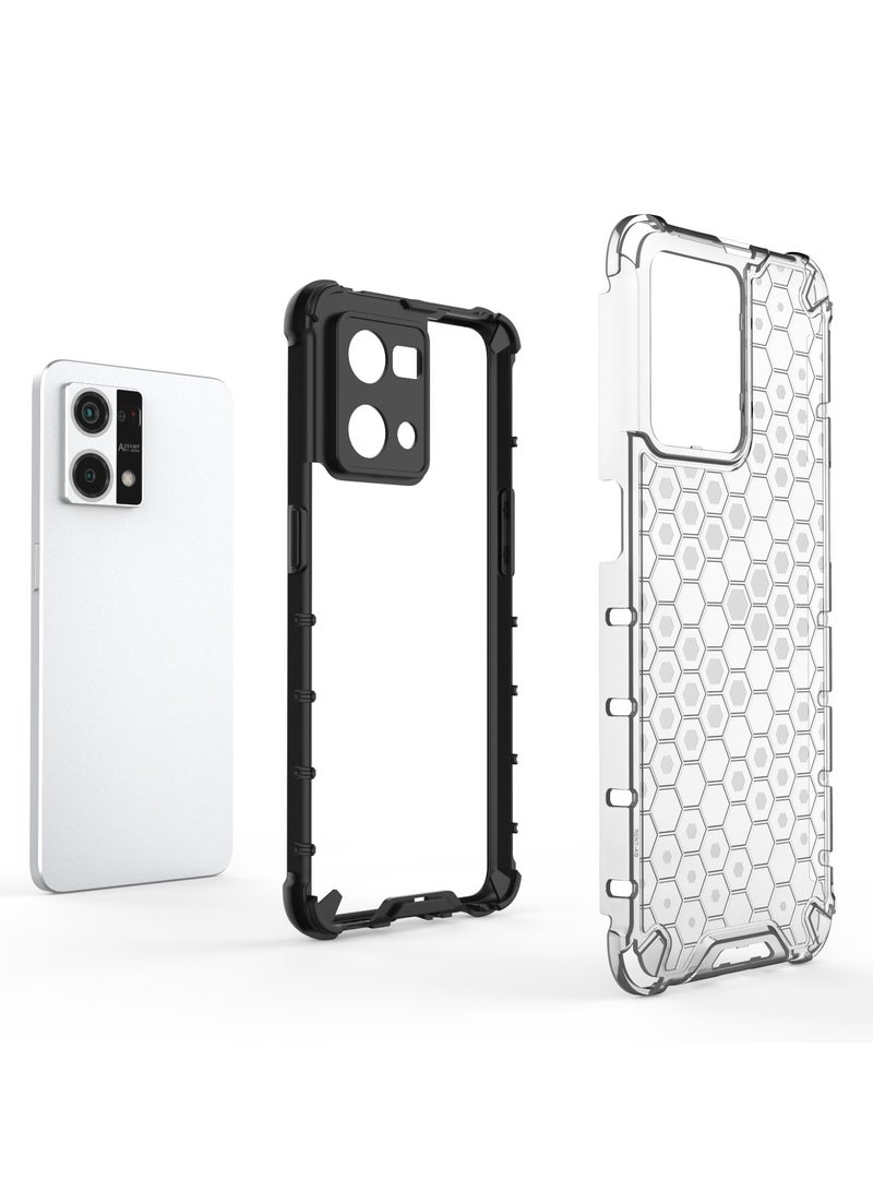 Case Cover Honeycomb Case Shockproof Camera Protection Cover Compatible with Oppo Reno 7 4G / Reno 8 4G( Transparent ) - Image 5