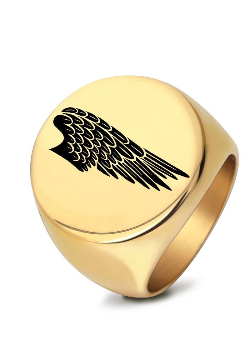 Loquat Stainless Steel Solid Polished Signet Ring