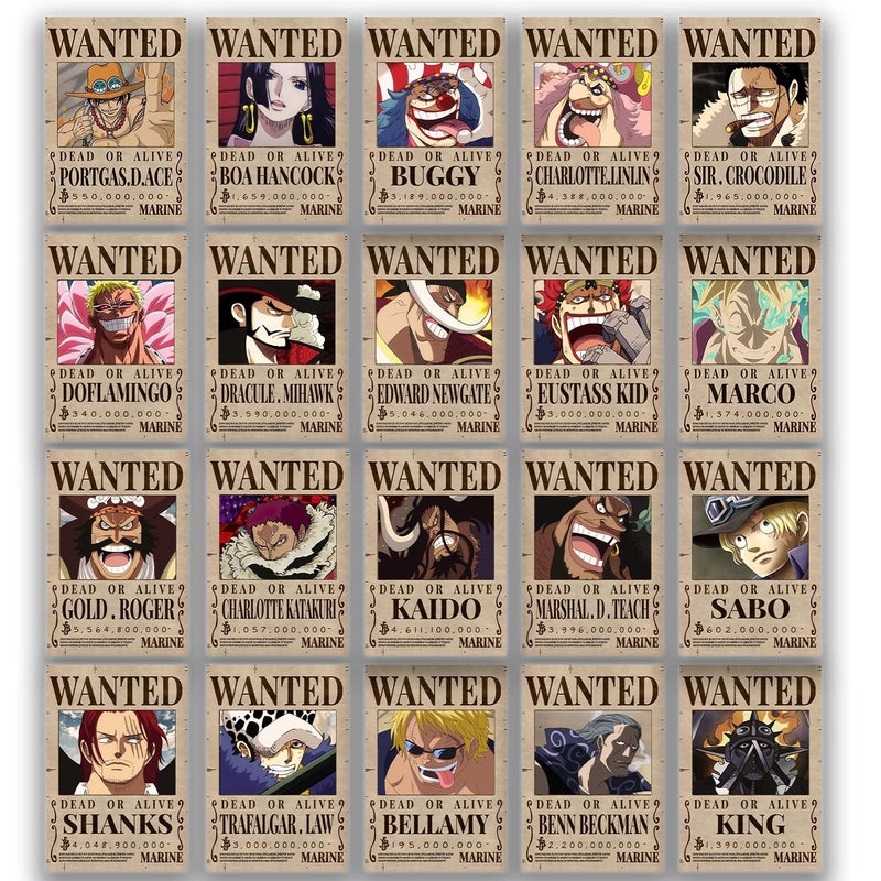 SoulAbiti presents One piece Wanted Posters with New bounties Set of 30 Posters 13inchX19inch 300 GSM Paper