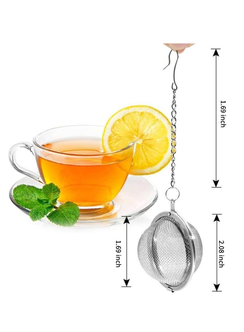 cyleto 2pcs Stainless Steel Mesh Tea Ball 2.1 Inch Tea Strainers Teas Infuser Strainer Filters for Teas  - Image 2