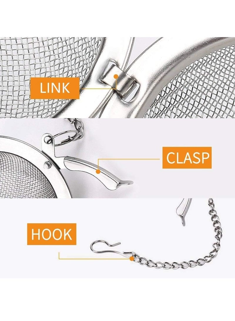 cyleto 2pcs Stainless Steel Mesh Tea Ball 2.1 Inch Tea Strainers Teas Infuser Strainer Filters for Teas  - Image 4