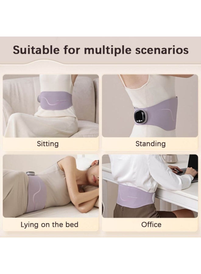Generic Waist Belt Massager – 4-in-1 Therapy with Heat, Vibration, Red Light, Moxibustion, Type-C Rechargeable Battery (800mAh), Wireless Remote, Lightweight & Adjustable Fit for Men & Women (Color Beige)  - Image 4
