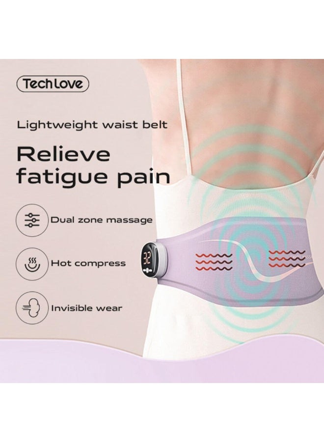 Generic Waist Belt Massager – 4-in-1 Therapy with Heat, Vibration, Red Light, Moxibustion, Type-C Rechargeable Battery (800mAh), Wireless Remote, Lightweight & Adjustable Fit for Men & Women (Color Beige)  - Image 3
