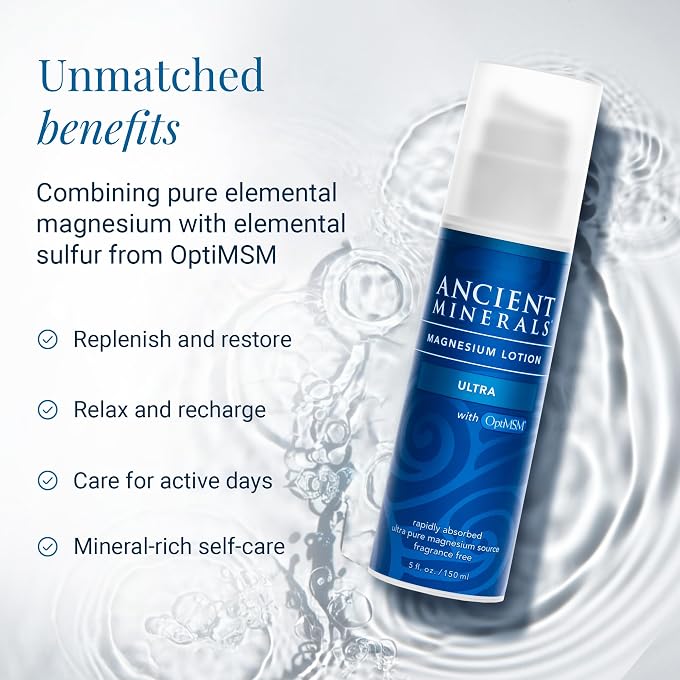 Ancient Minerals Magnesium Lotion Ultra with MSM Pure Genuine Zechstein Magnesium Lotion for Topical Application (5oz) - Image 3