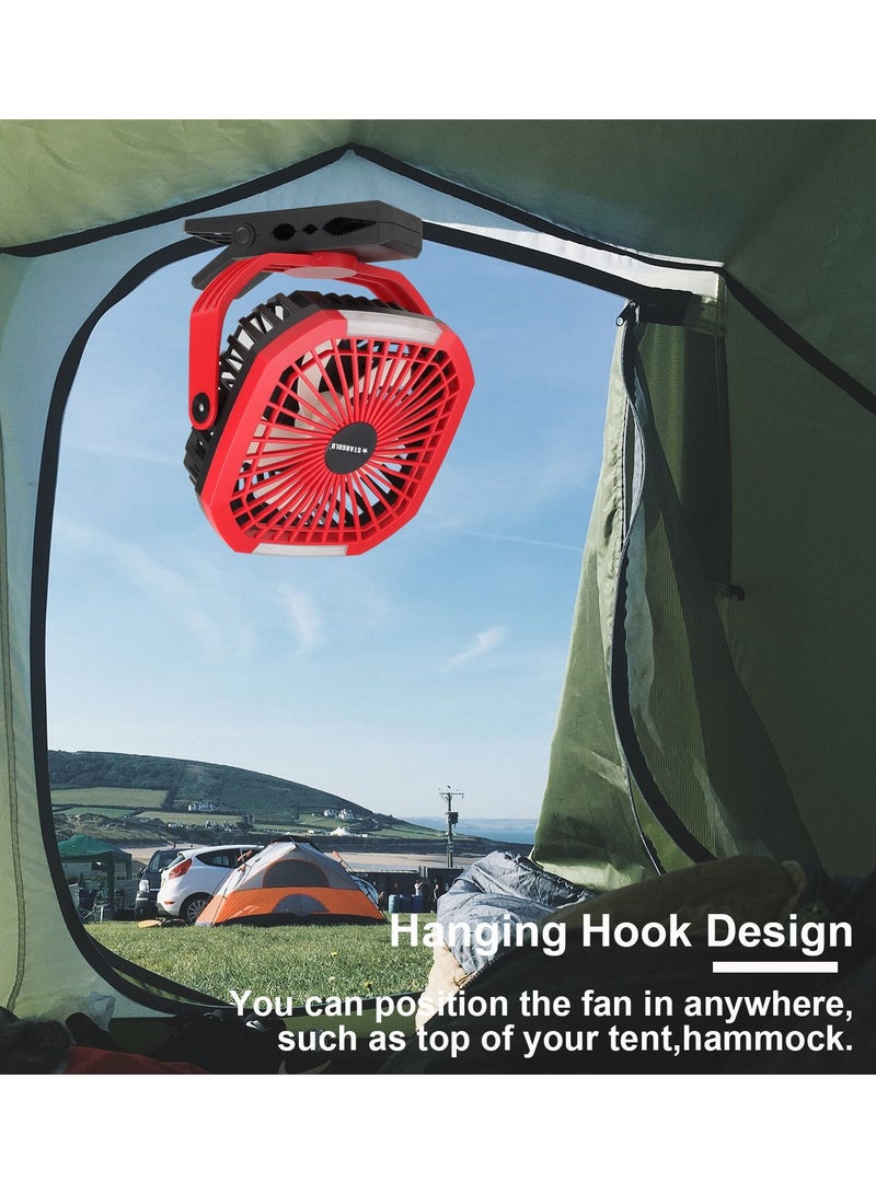 Stargold Clip On Fans Rechargeable 4 Speeds Portable Fan with Sturdy Clip Red - Image 3