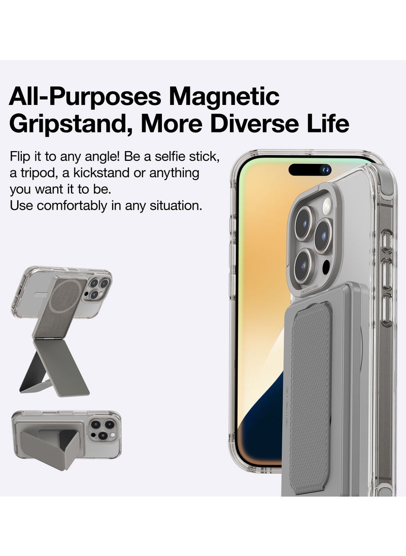AMAZINGthing - Omni Mag (10Feet) Drop Proof for iPhone 16 Pro MAX Case Cover Compatible with MagSafe Kickstand - Grey - Image 1