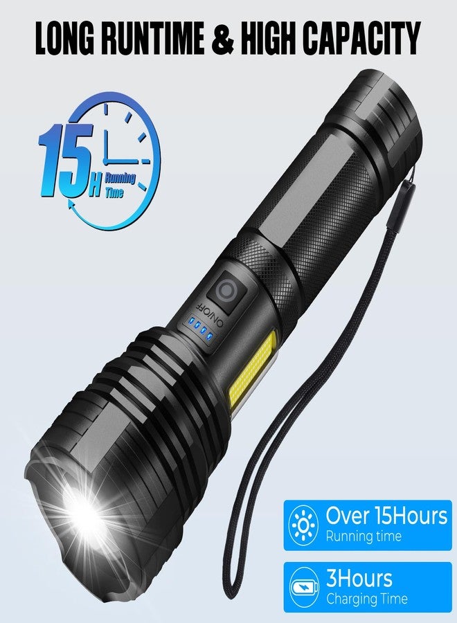BERCOL Flashlight Rechargeable Flashlights High Lumens, 99,000 LM Bright LED Flashlight Powered Flash Light, USB Rechargeable Flashlights & Waterproof Handheld Flash lights for Home Camping Hiking(2 Pack) - Image 3