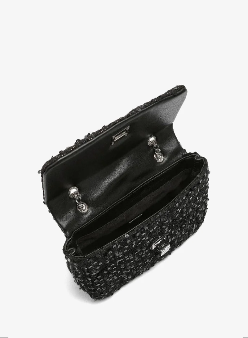 Parfois Black Shoulder tweed bag for Women | Best Price UAE