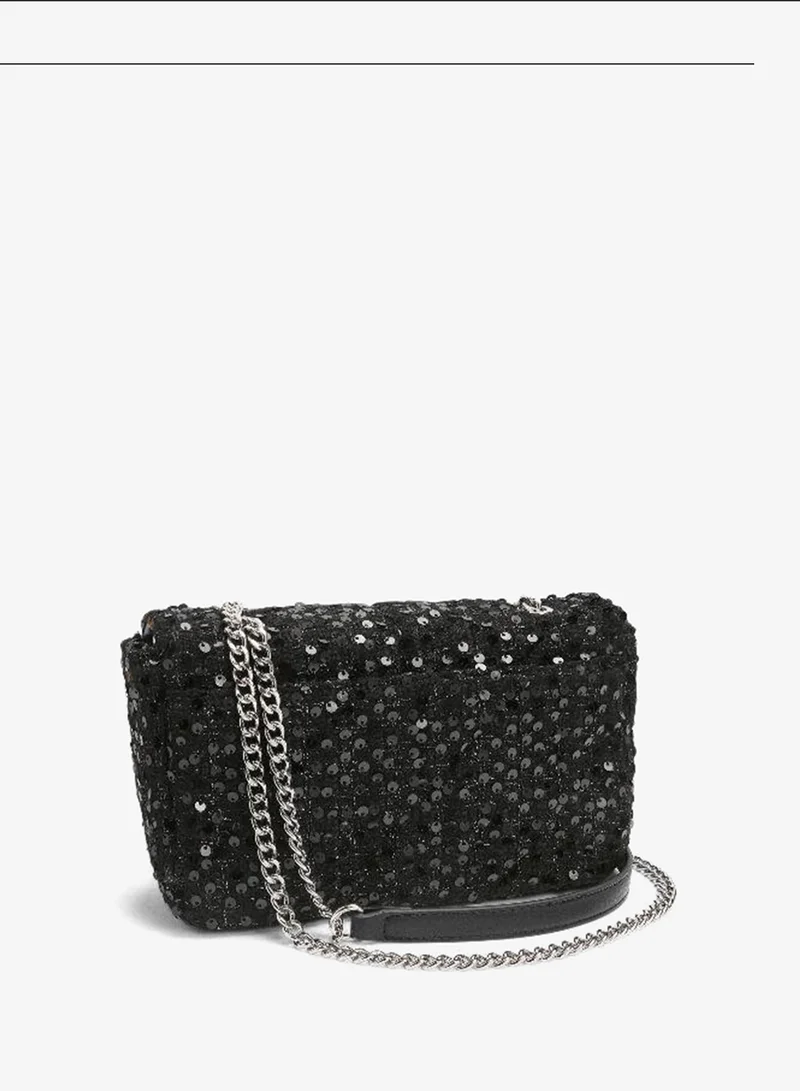 Parfois Black Shoulder tweed bag for Women | Best Price UAE