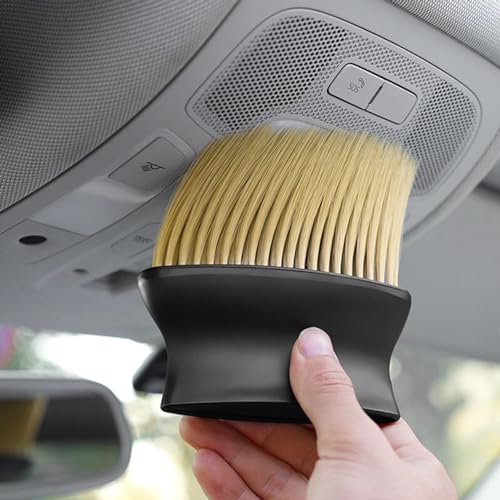 DETACHI Car Interior Cleaning Brush + Microfiber Cloth Super Absorbment 40x40 850 GSM+ Ultra Soft Hair Bristle Brush for A/c Vents Dust, Dashboard Cleaning Laptops, Cleaning Tools Combo Pack 3Pcs - Image 3