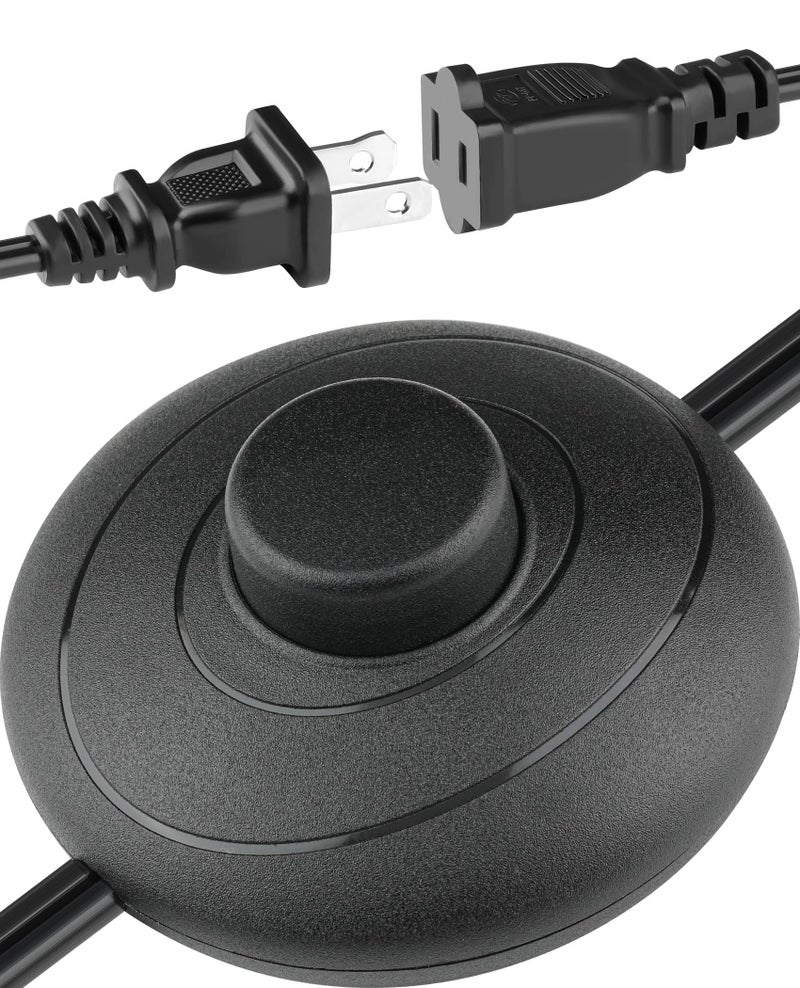 Coolneon 6ft18m OnOff Extension Cord Foot Switch Pedal Switch in Middle of Cord 2Prong Polarized Plug and Plug in Outlet AWG18 250VAC Step Switch Floor Lamp Christmas Tree Light Push Button Black - Image 2