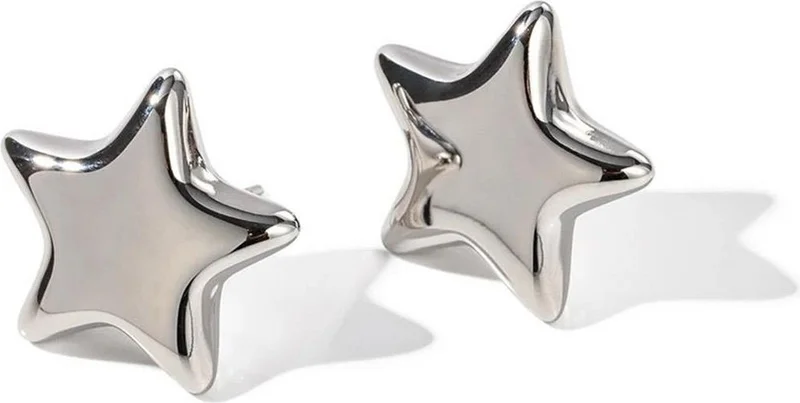 Bahels Silver Color Star Trend Earrings