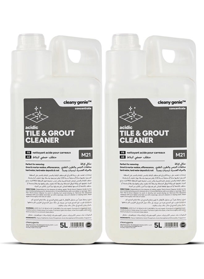 cleany genie Acidic Tile & Grout Cleaner Concentrate Liquid 2X5L - Image 1