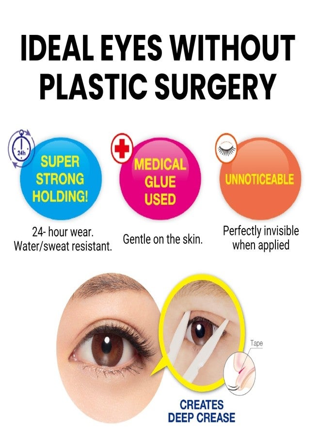 D-UP Invisible Double Eyelid Tape for Hooded Eyes, Waterproof Eyelid Stickers, Double Sided Adhesive, Double Eyelid Tape Lift Strips for Droopy Eyes, Japanese Instant Eye Lid for Eye Makeup 120 Pc - Image 2