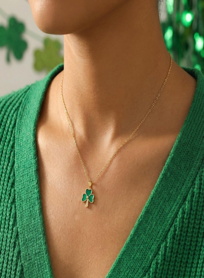 SLUYNZ 925 Sterling Silver Irish Shamrock Choker Necklace Chain for Women Teen Girls Green Clover Pendant Necklace for St Patricks Day (B-YELLOW) - Image 4