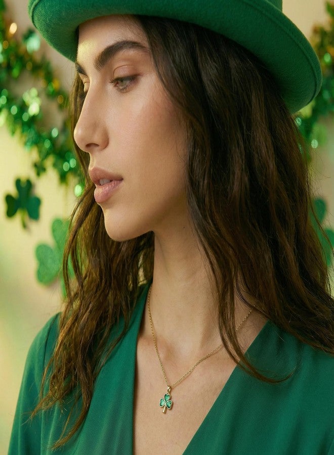 SLUYNZ 925 Sterling Silver Irish Shamrock Choker Necklace Chain for Women Teen Girls Green Clover Pendant Necklace for St Patricks Day (B-YELLOW) - Image 5